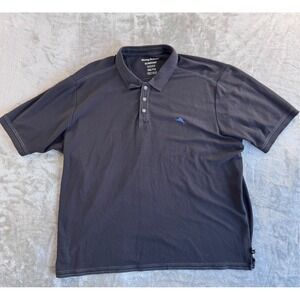 Tommy Bahama IslandZone Polo Shirt Mens XXL Gray Supima Golf Dadcore Preppy